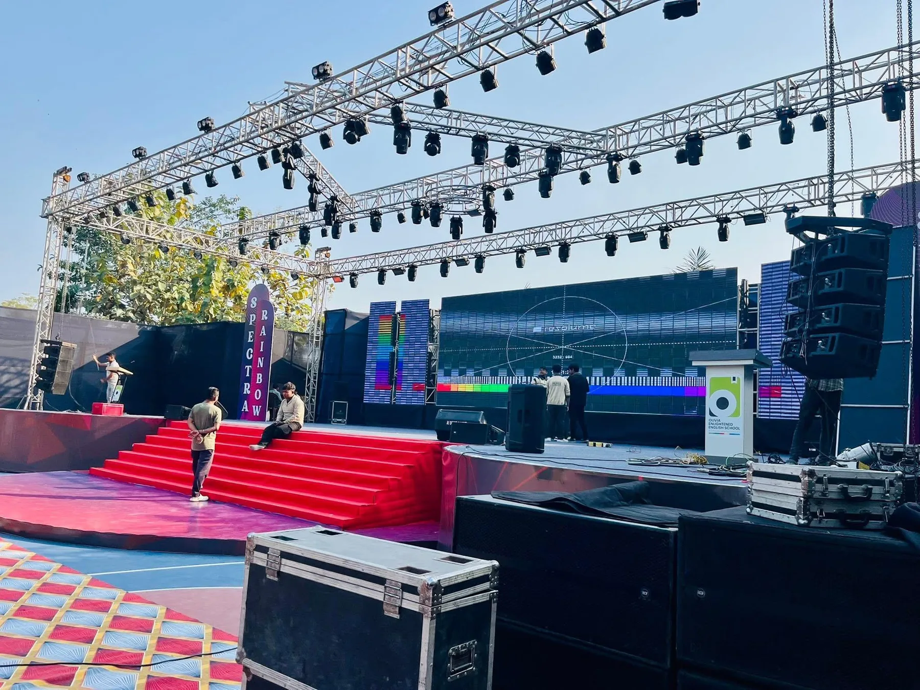 Outdoor event production and technical setup