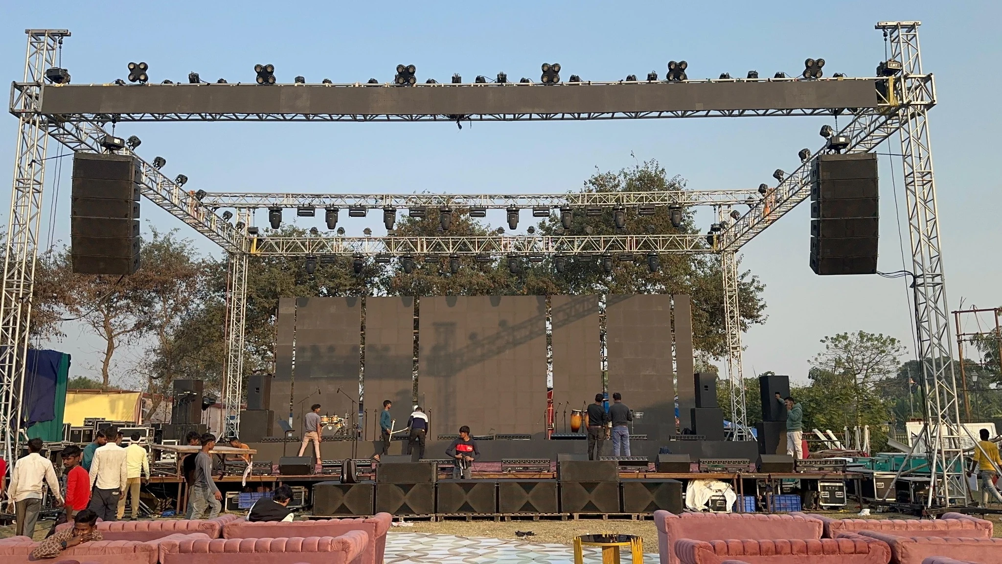 Large event stage and seating