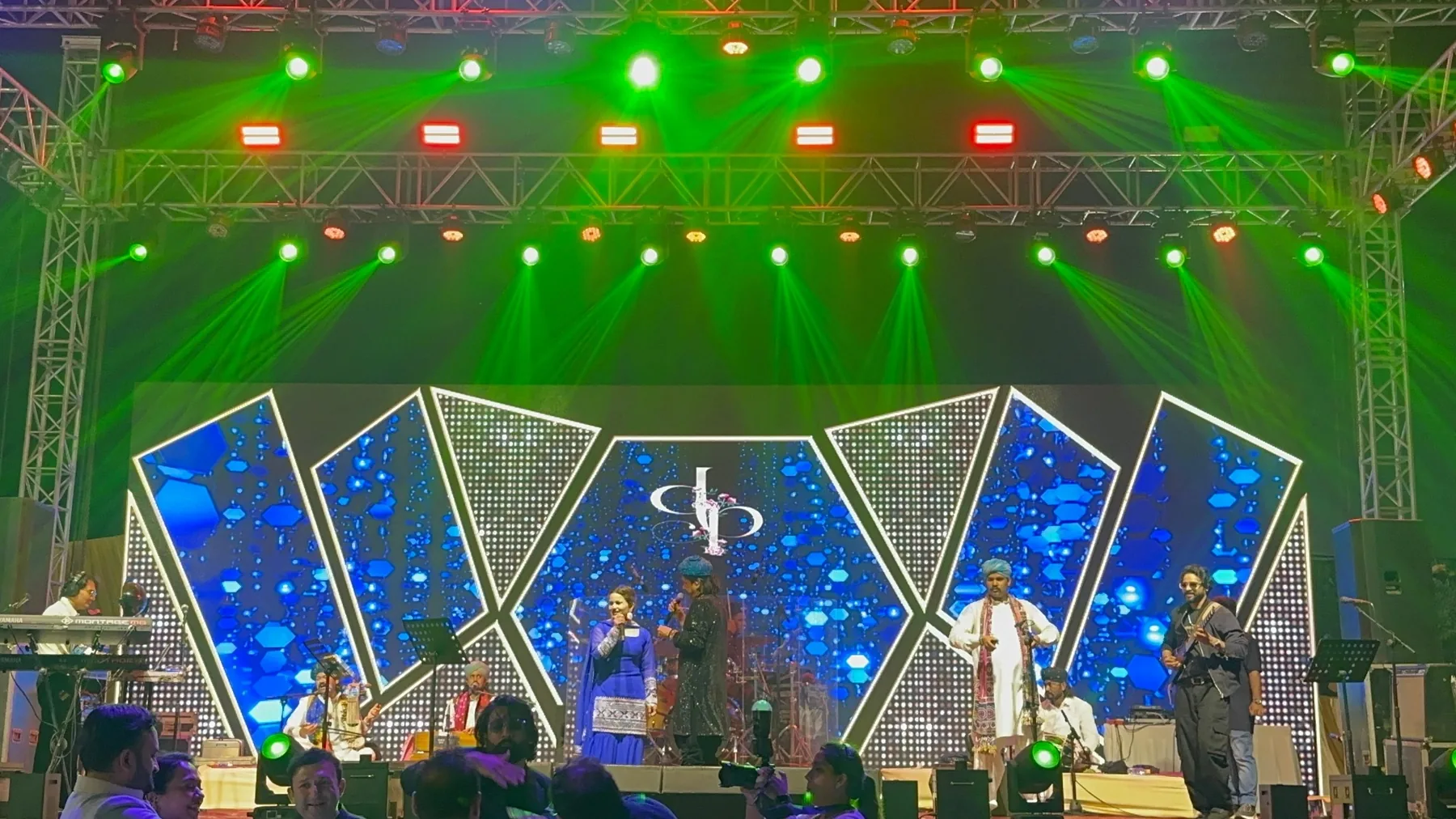 Live show with LED wall, lighting and truss